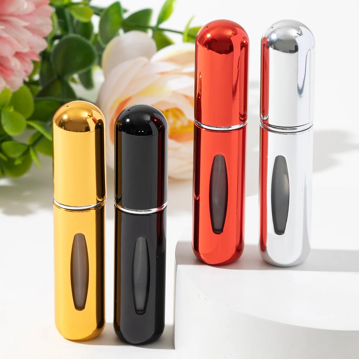 4 stks/set reizen parfum spuitfles kan worden bijgevuld, 5 ml mini keulen spuitfles leeg, draagbare spray vloeistof dispenser