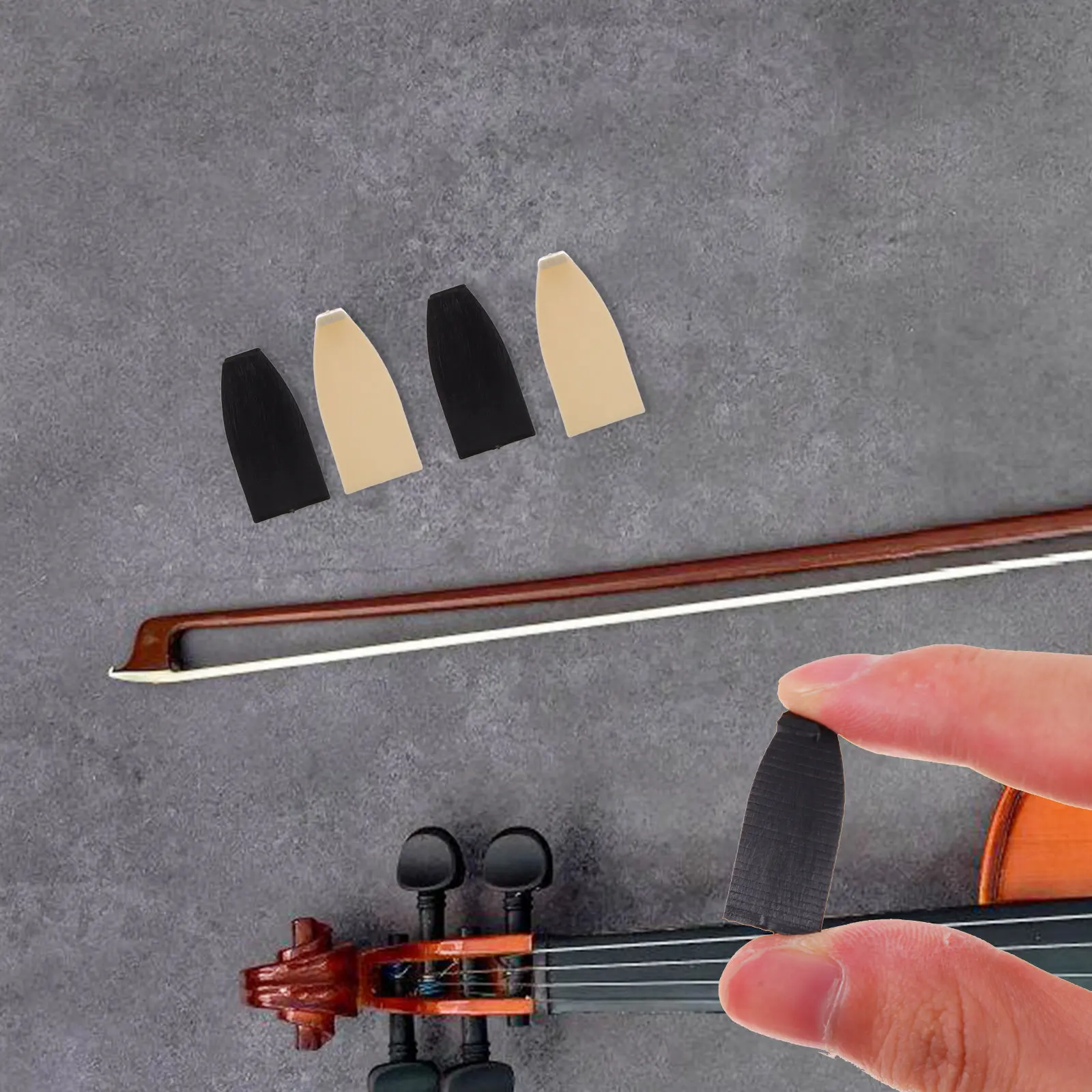 6pcs Violin Bow Cushions – Easy-Install Plastic Replacement Tips for Violin, Cello & Viola Bow Fittings