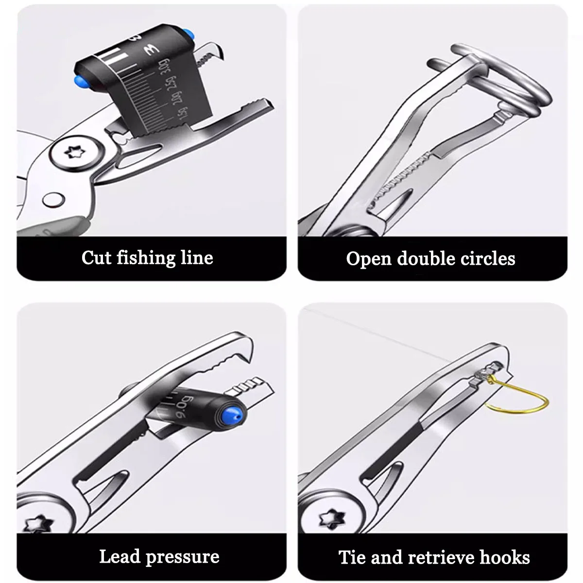 Рыболовные плоскогубцы, многофункциональное приспособление для снятия крючков, рыболовные снасти с разделенными кольцами, аксессуары, резак для лески из нержавеющей стали