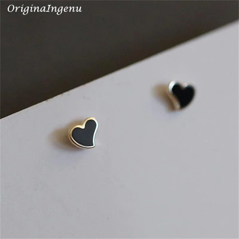 

OriginaIngenu Solid 9K Gold Enamel Stud Earrings Dainty Heart Earrings 9k Gold Jewelry Tarnish Resistan Fine Jewelry