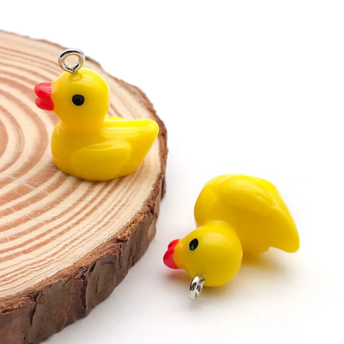 DW20 10pcs 16x19mm New Cute Animal Yellow Duck Charms Resin Charms for Making DIY Jewelry Supplies Material Workmanship