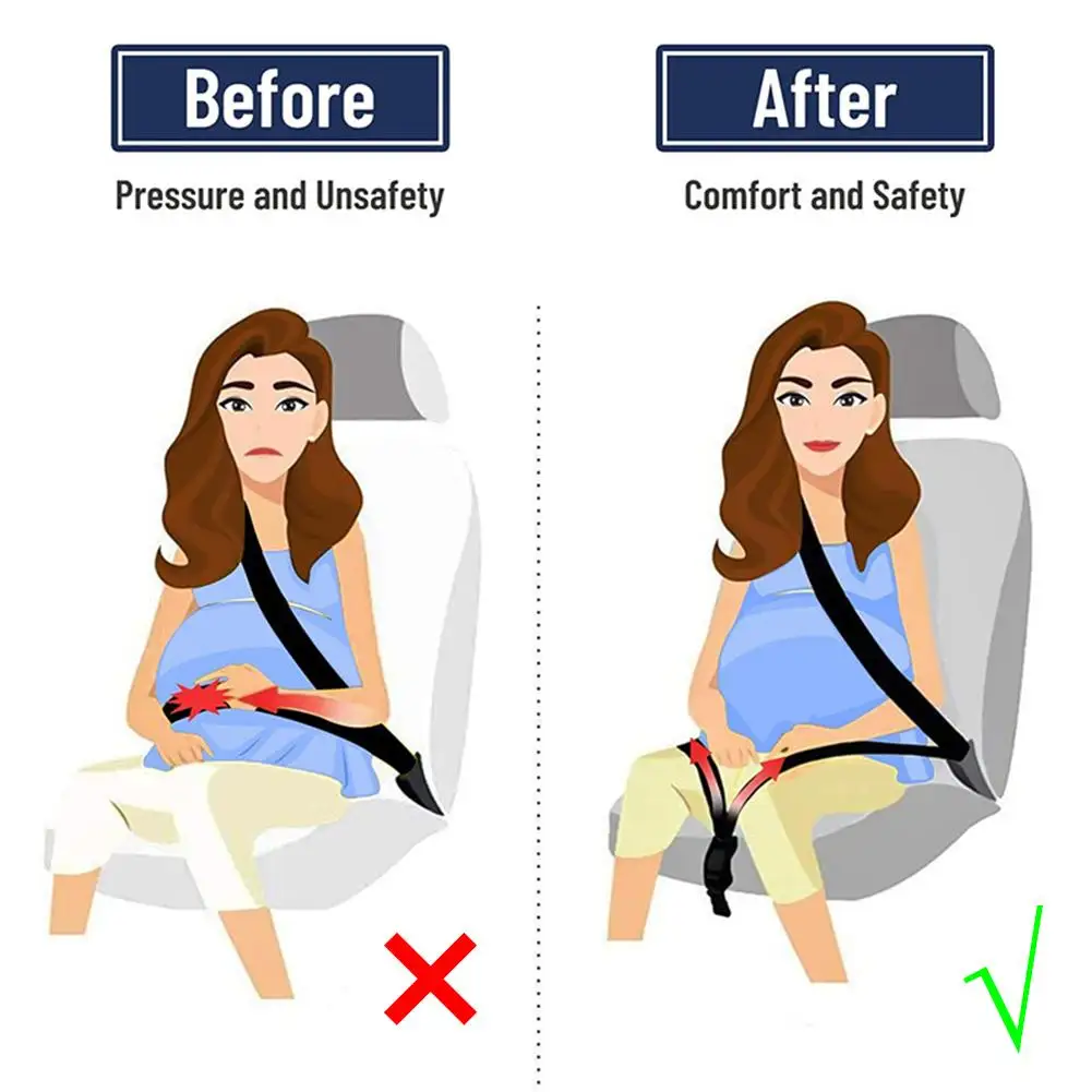 Car Seat Safety Belt for Pregnant Woman Maternity Moms Belly Unborn Baby Protector Adjuster Extender Kit Automotive Accessories