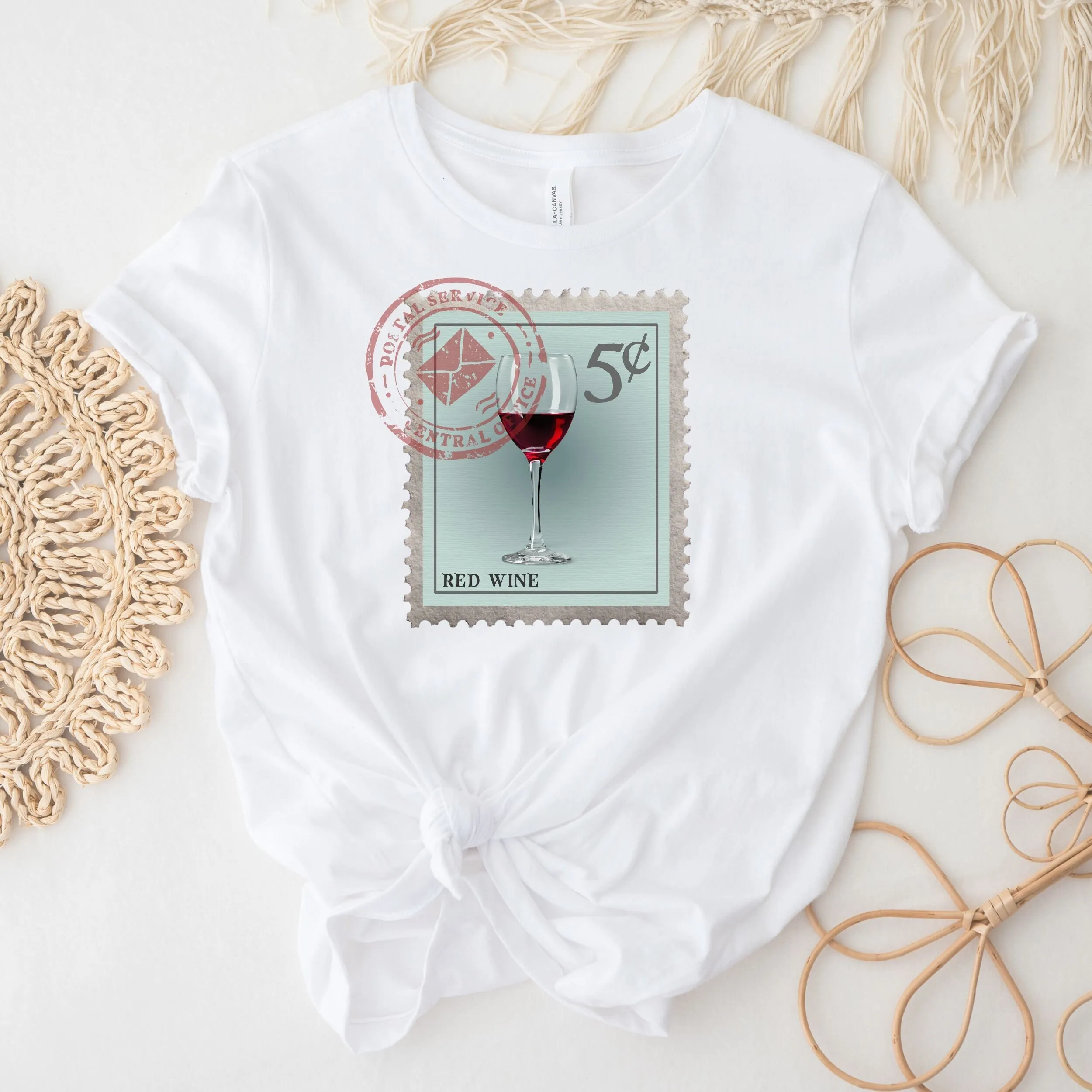 Red Wine T Shirt Cocktail Postage Stamp Drinker Bachelorette Party Lovers s