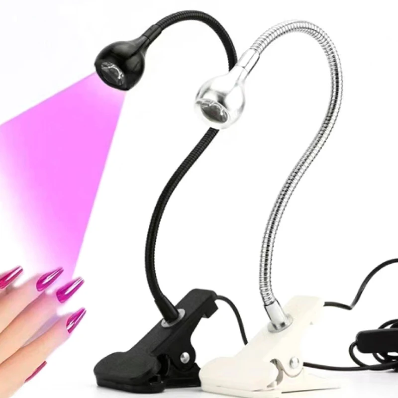 LED UV Light for Drying Gel Nail Polish Clip-On Flexible Desk Mini USB Nail Lamp Portable Nail Dryer Manicure Salon Tools