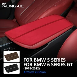 for BMW 5 6 Series GT 2018-2022 G31 G30 G32 Car Armrest Cushion Center Console Armrest Box Mat Suede Cover Interior Accessories