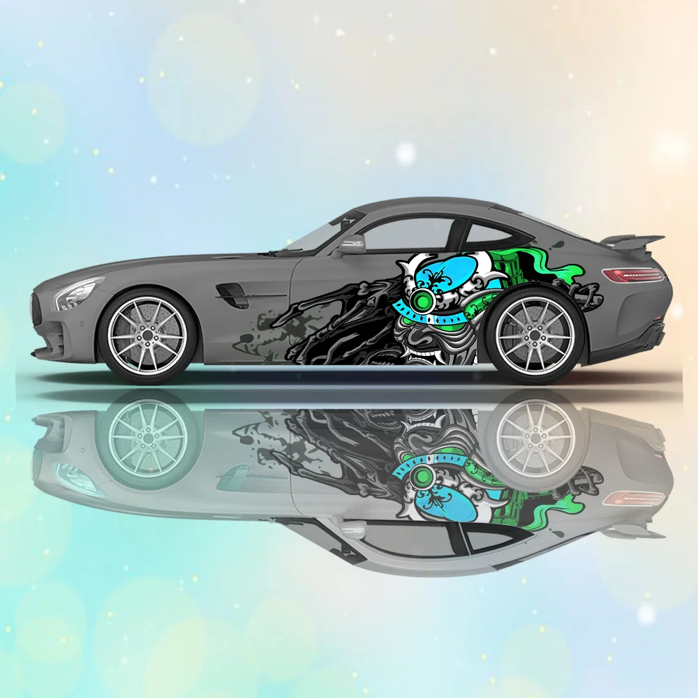 

Samurai Mask Plum Blossom Car Vinyl Wraps Decal Self-adhesive PVC Sticker Suitable for Trucks SUV Decoration Auto Accessories