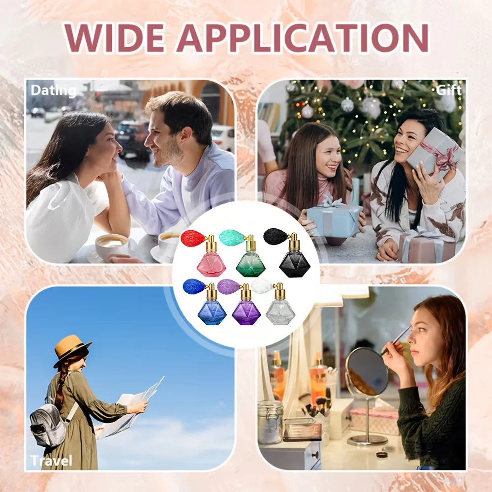1 Air-Cushion Type Cosmetic Spray Bottle, Glass Spray Bottle, Elegant and Luxurious Style, Suitable for Filling Skin Care Products, Makeup Glitter, Setting Powder, Perfume, Etc., Multi-Functional, Beautiful Diamond-Shaped Glass Bottle, Fine Spray Nozzle, Squeeze-Type Spray Head, Sprays Evenly Without Waste, Portable, Beautiful Refillable Bottle, Multiple Colors to Choose From, the Best Choice for Gift Giving