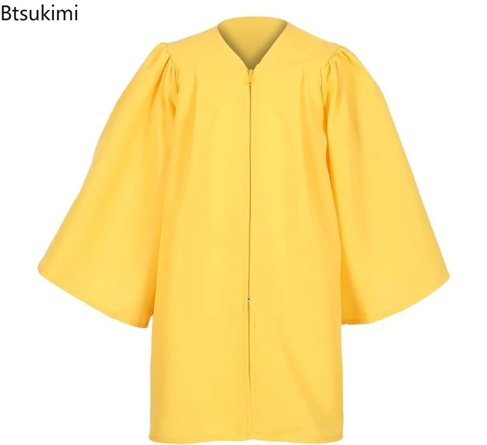 Robe de graduation unie à fermeture éclair pour enfants, idéale pour la maternelle et l'école primaire – Collection 2026 – Vêtements de fête de remise des diplômes pour enfants