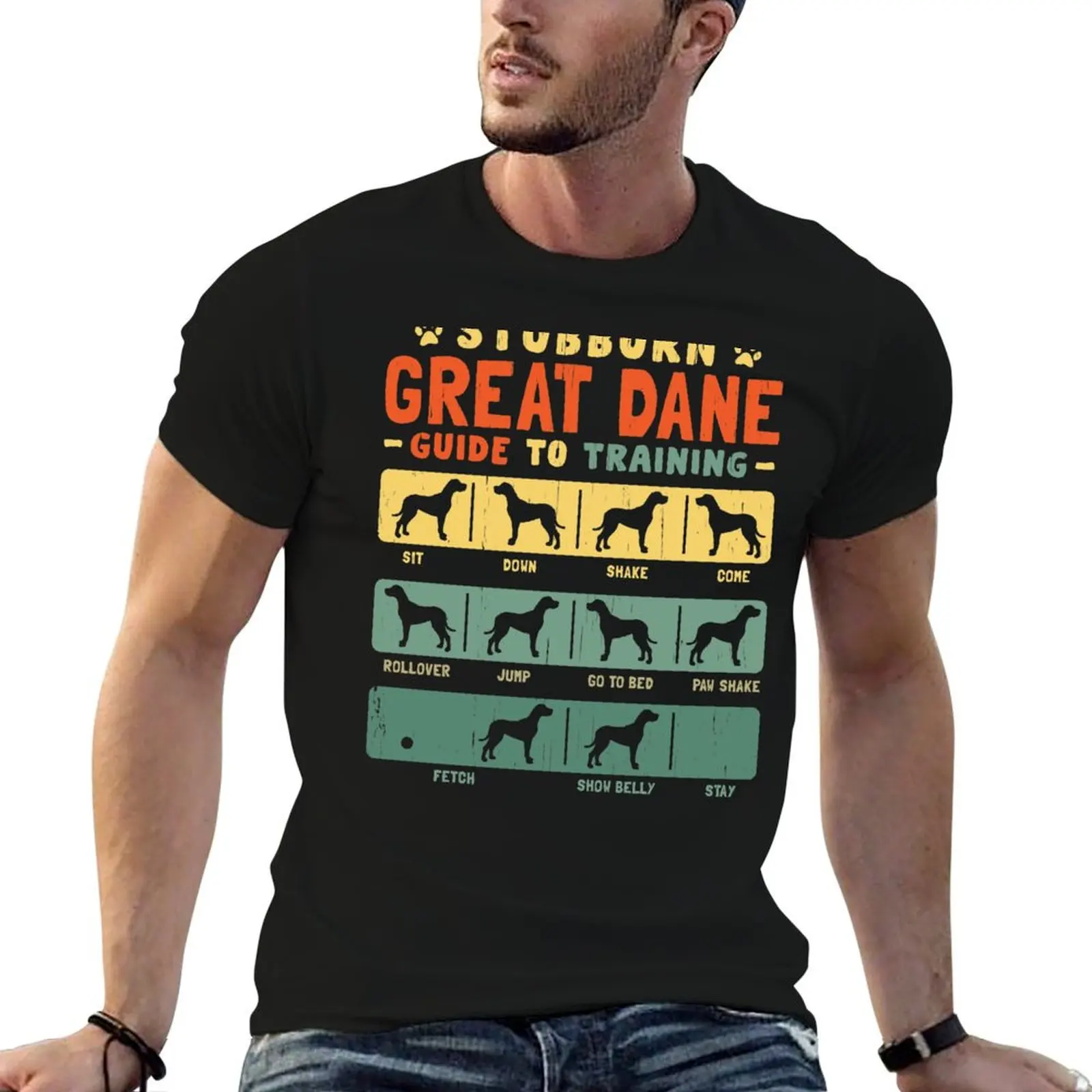 

Great Dane Funny Guide to Traning T-Shirt essential t shirt anime t shirts for men cotton