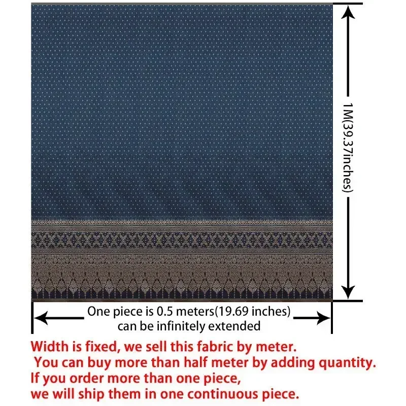 New Embossed Jacquard Fabric Dai Ethnic Thai Clothes Material Printed Dress Straight Skirt Cloth DIY Sewing Craft Supplies