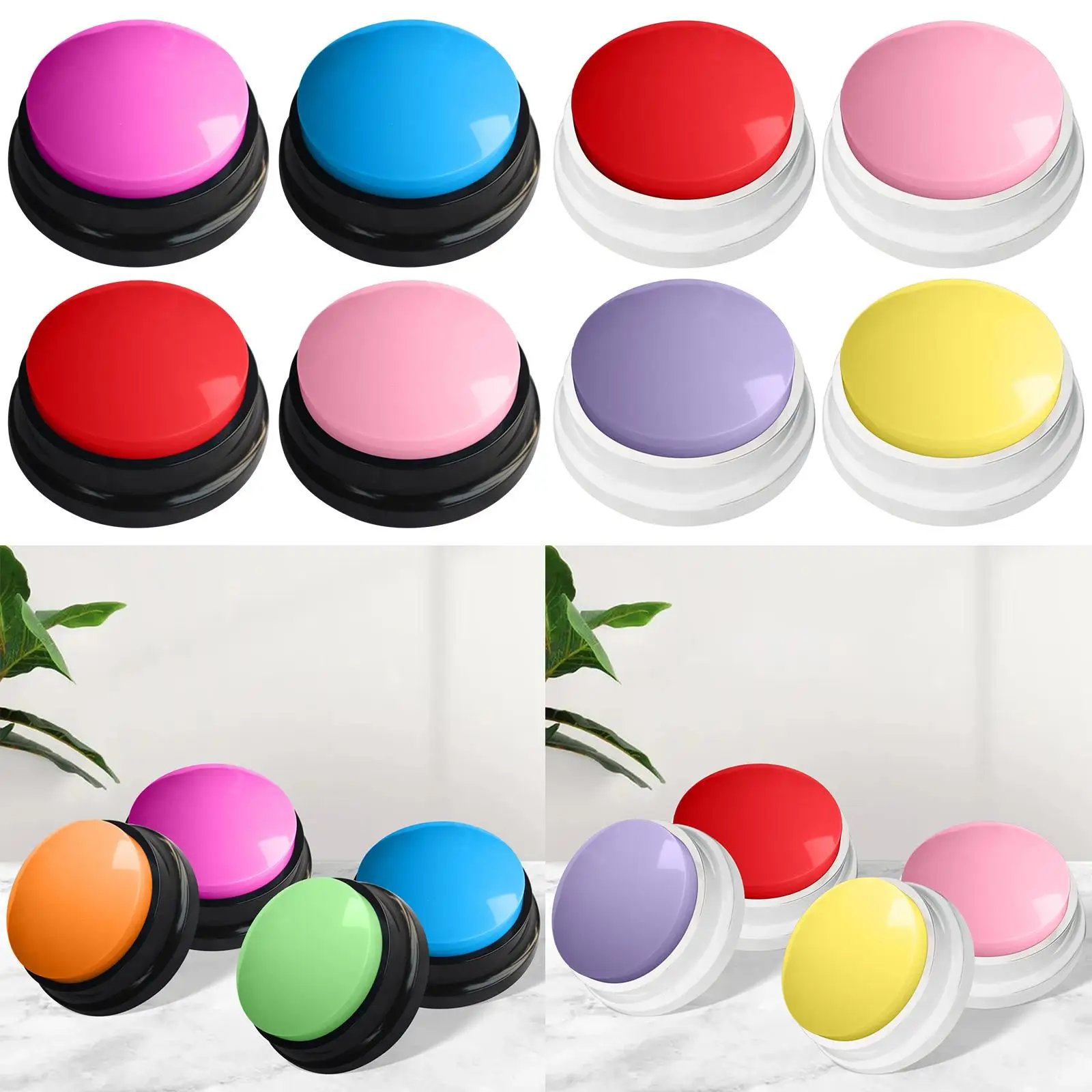 

4Pcs Portable Recording Sound Button for Quieter Game Sessions Kids Pet Dog