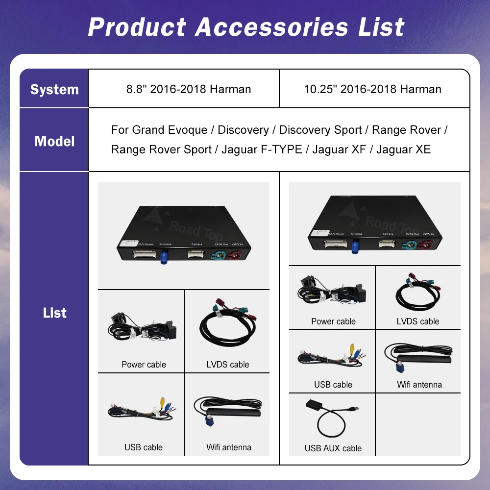 Carplay اللاسلكي لاند روفر/جاكوار/رينج روفر/إيفوك/ديسكفري نظام هارمان 2016-2018 مشغل سيارة ملاحة الوسائط المتعددة #6