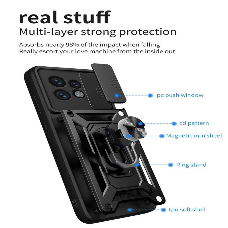 For Motorola Moto Edge 40 XT2303-2 Case Slide Window Camera Lens Protect Ring Kicstand Capa For Moto Edge 40 Ultra Pro Cover