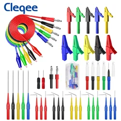 Cleqee P1920 Series Automotive Back Probes Kit Banana Plug To Alligator Clip Multimeter Test Lead Kit with Puncture Needle Tips