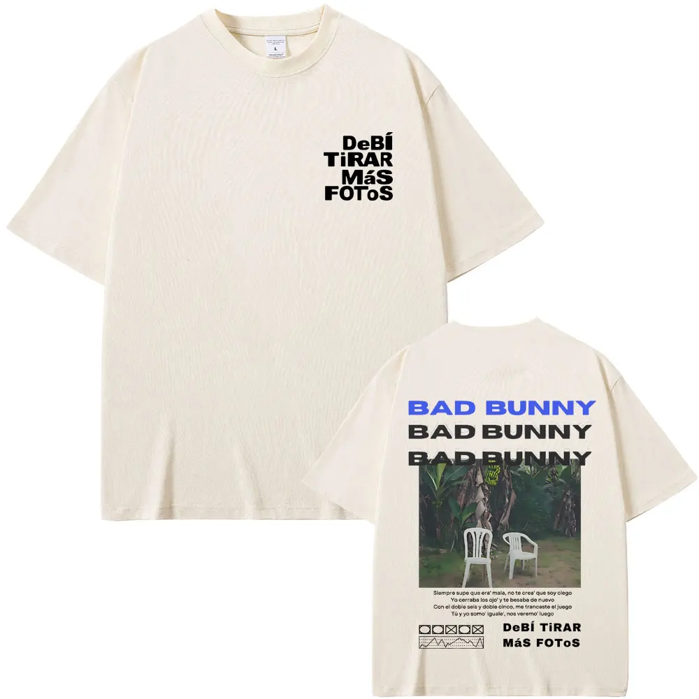 

Famous Rapper Bad Bunny Tshirt DeBi TiRAR MaS FOToS DTMF Graphic Tshirt Men's Cotton T-shirt Men Fashion Hip Hop Retro T Shirts