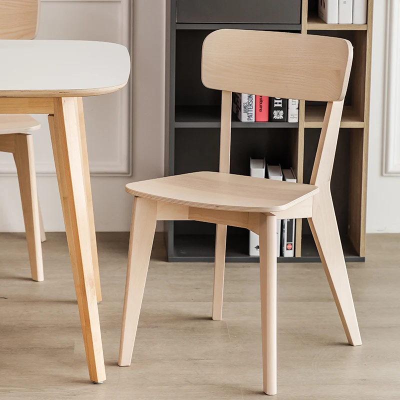 

Nordic Solid Wood Dining Chair Minimalist Designer Furniture for Restaurant Widen Backrest Chair Homestay Hotels Computer Chairs