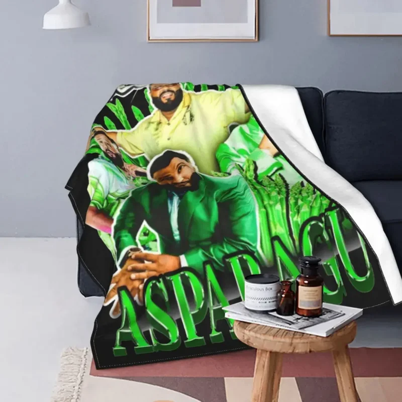 Call Me Asparagus Dj Khaled Flannel Funny Throw Blankets for Home Plush Thin Quilt