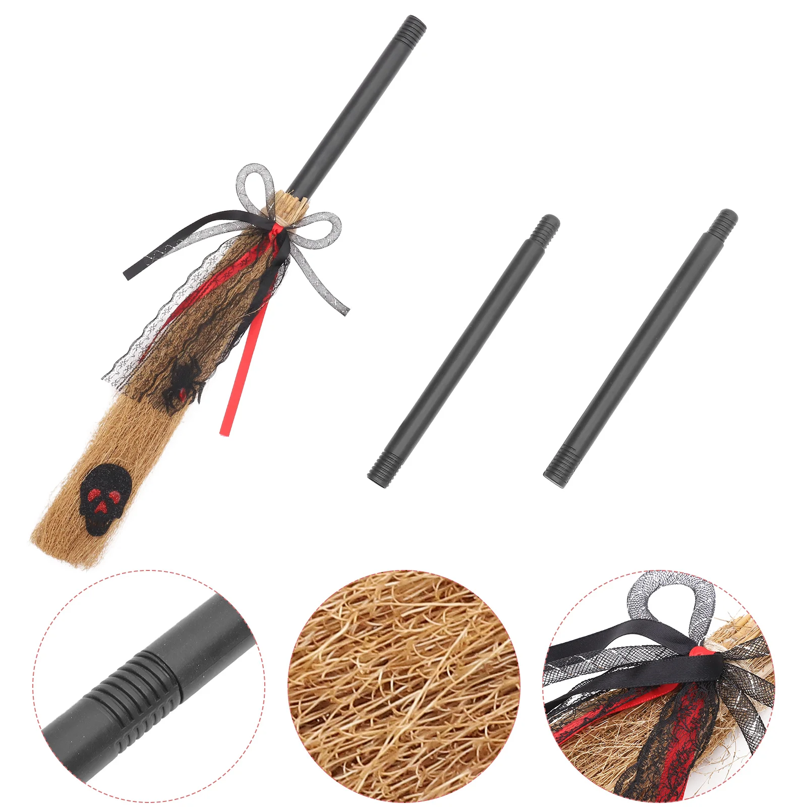 

Flying Broom Halloween Witch Broomstick Costume Accessory Party Prop Decoration Besom Home Ornament Durable Lightweight Plastic