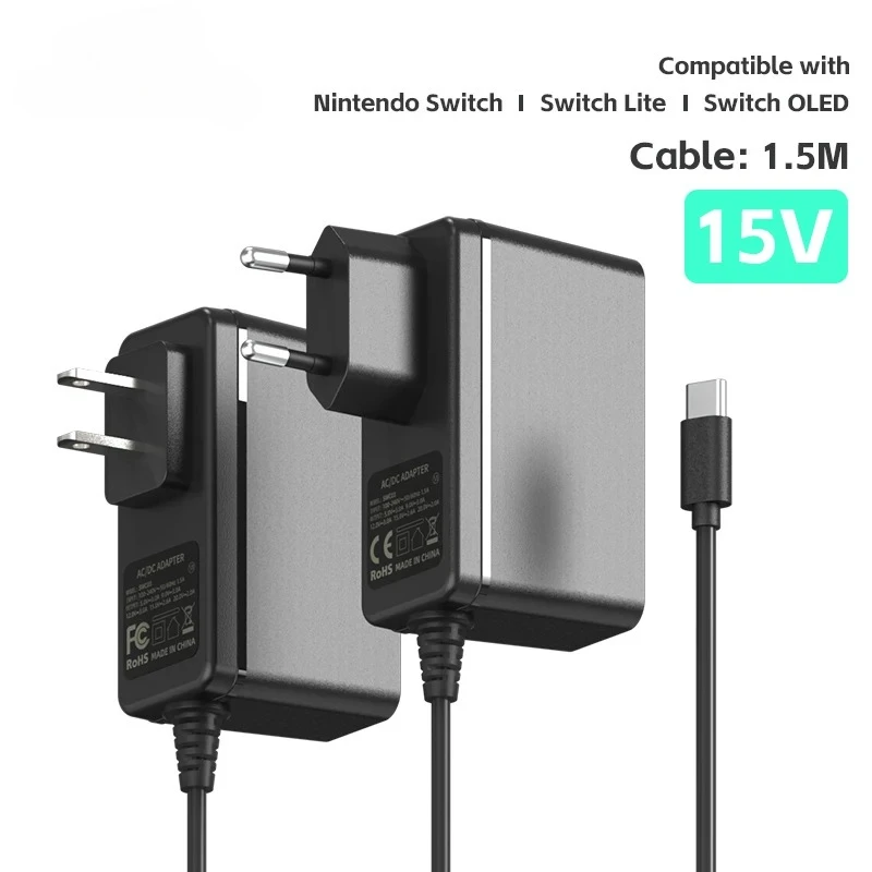 

EU/US Plug AC Adapter Charger For Nintendo Switch OLED Travel Charging Type C USB Power Supply for Nintend Switch Game Console