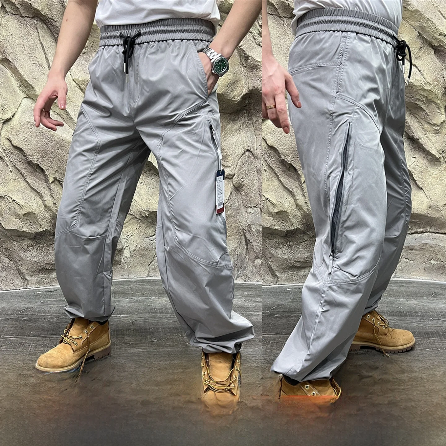 

Весенне-летние новые мужские модные тонкие дышащие длинные брюки с эластичной резинкой на талии, горная серия, рабочая одежда, Sle 3D пошив