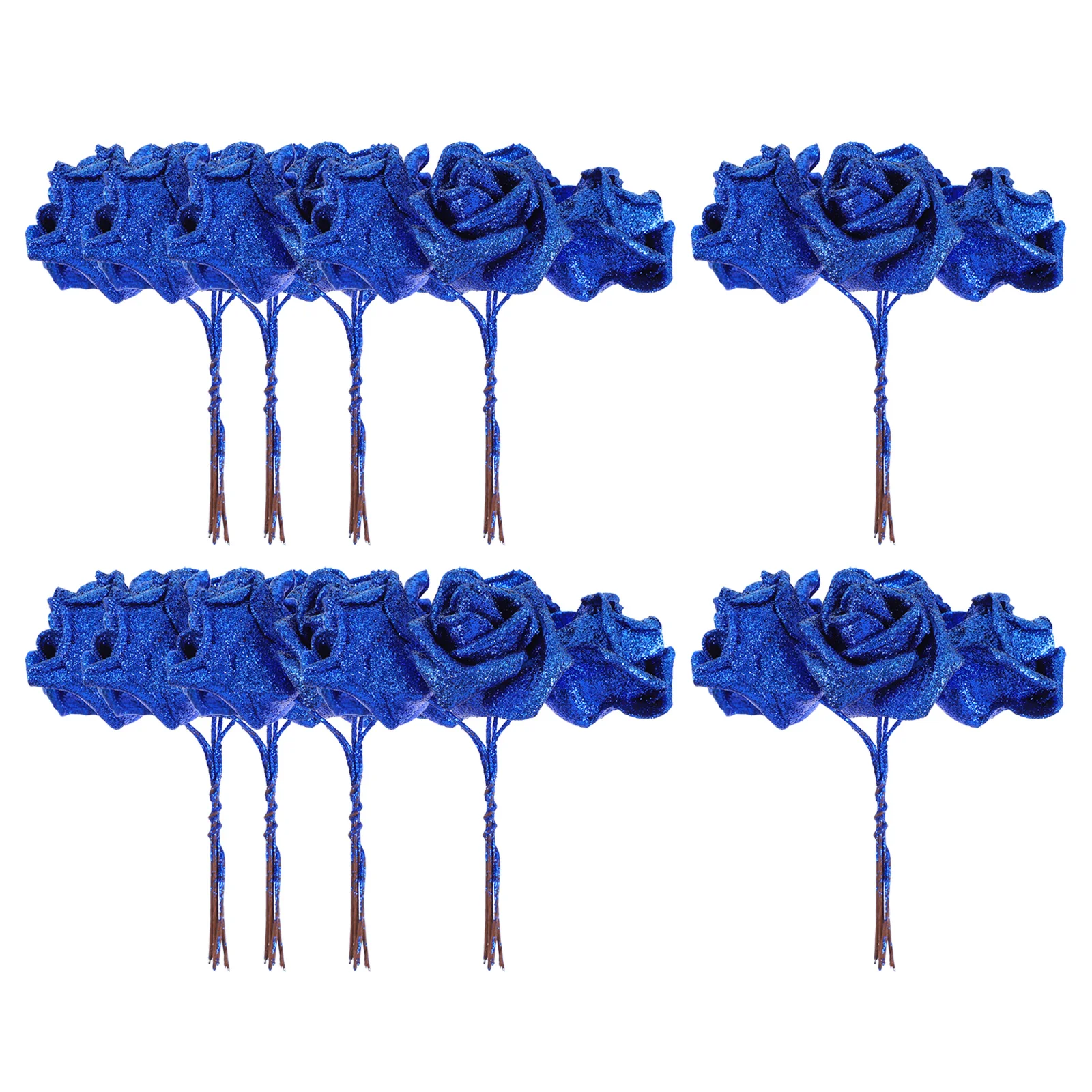 

50 Pcs Crystal Rose Pink Decor Artificial Flowers Small Bouquet Home Wedding Flower Decor PE Material Non Fading Simulated