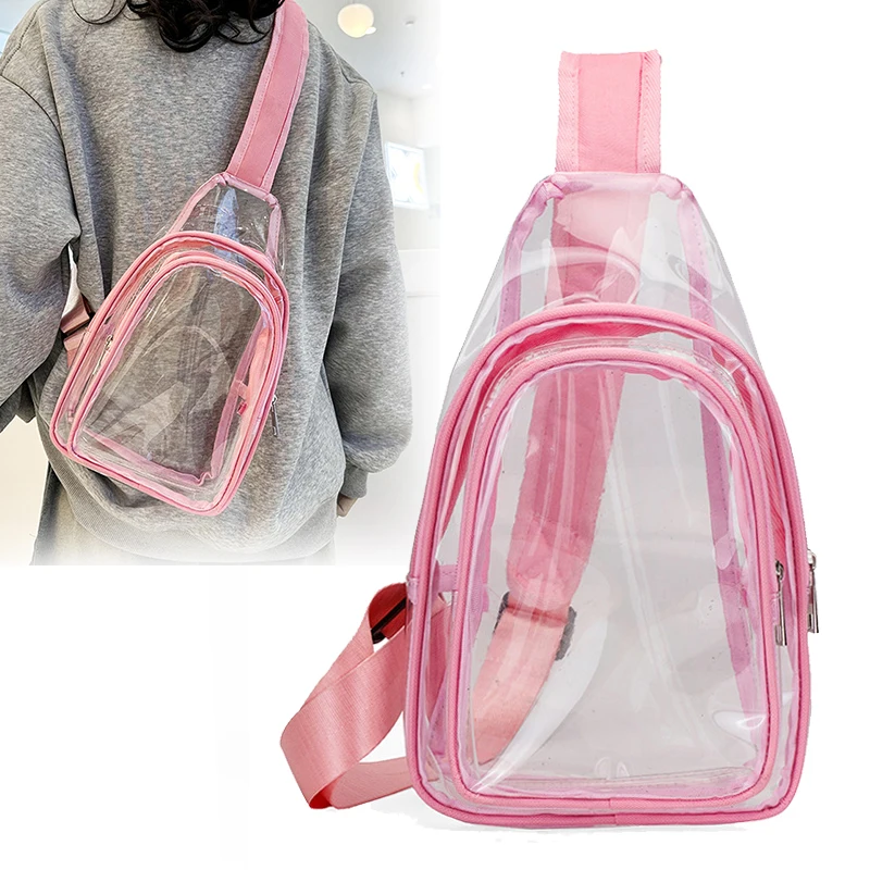 

PVC Chest Bag Transparent Shoulder Packs Lightweight Waterproof Female Crossbody Pack Fashion Commuting Leisure Travel Bags