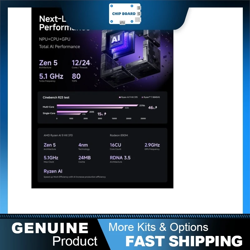 

Мини-ПК Minisforum AI X1 Pro-370 с процессором AMD Ryzen AI 9 HX 370, 32 ГБ DDR5, 1 ТБ SSD, WiFi 7