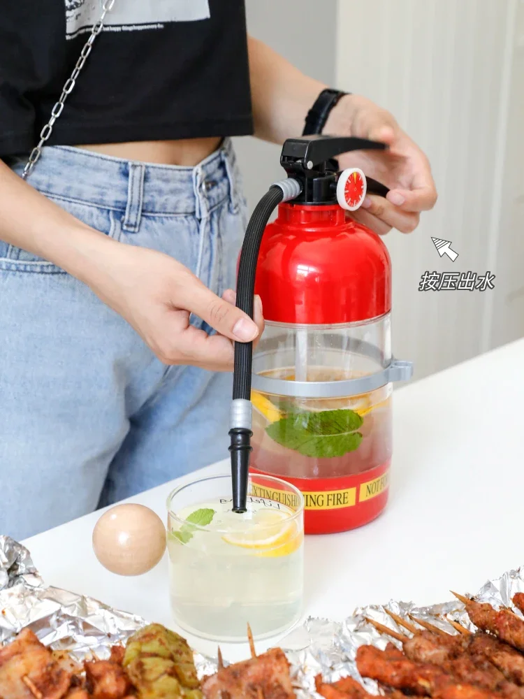 Fire Extinguisher Beverage Bucket with Faucet Coke Water Dispenser Water Cup Dispenser Beer Machine Wine Cannon Beer Drawer