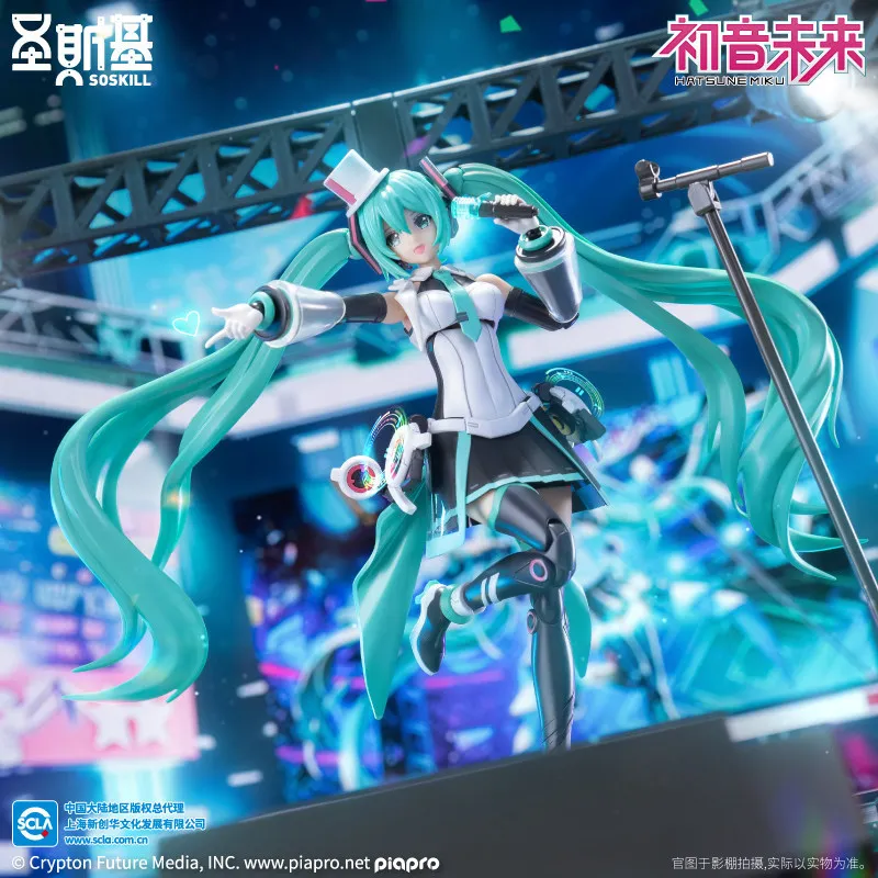 

Hatsune Miku Sing To The Future Action Figure With Led Stage Model Color Changing Lights Cute Collectible Toy Desktop Decoration