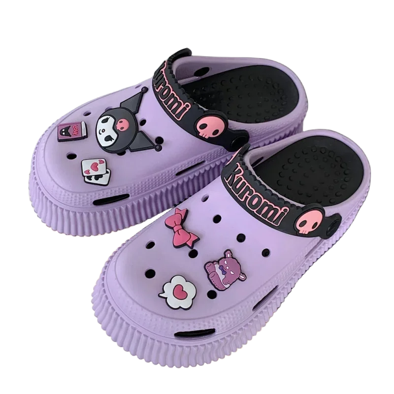 Sanrio cute Hello Kitty EVA nowe buty z dziurami damska letnia odzież wierzchnia antypoślizgowe sandały i kapcie z grubym dnem