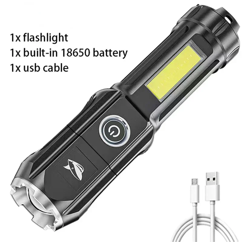 Flashlight Strong Light Rechargeable Zoom Giant Bright Xenon Special Forces Home Outdoor Portable Led Luminous Flashlight