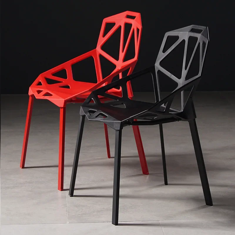 Creative Backrest Plastic Chair Restaurant Home Load-bearing Strong and Stable Dining Chair Cafe Backrest Leisure Chairs