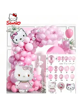 115個可愛三麗鷗Hello Kitty鋁箔氣球套裝 粉紅色卡通主題婚禮派對裝飾 女孩生日派對氣球 10 最佳銷售 Hello Kitty婚禮 - №5
