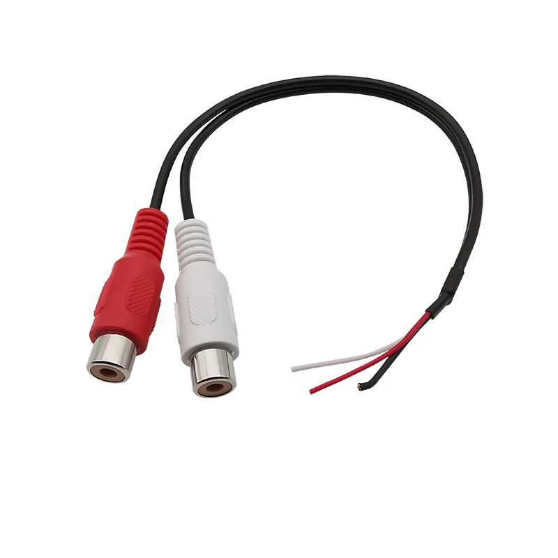 2Pcs RCA Male Plug/Female Socket Audio Cable Extension Wire Connector Adapter RCA Audio Video Cord Pigtail Welding DIY Connector