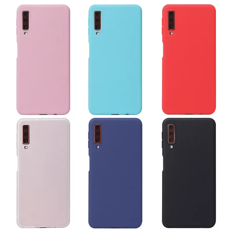 TPU Silicone Case For Smasung Galaxy A7 2018 A750 SM-A750F Coque Candy Color Frosted Matte Simple Cover