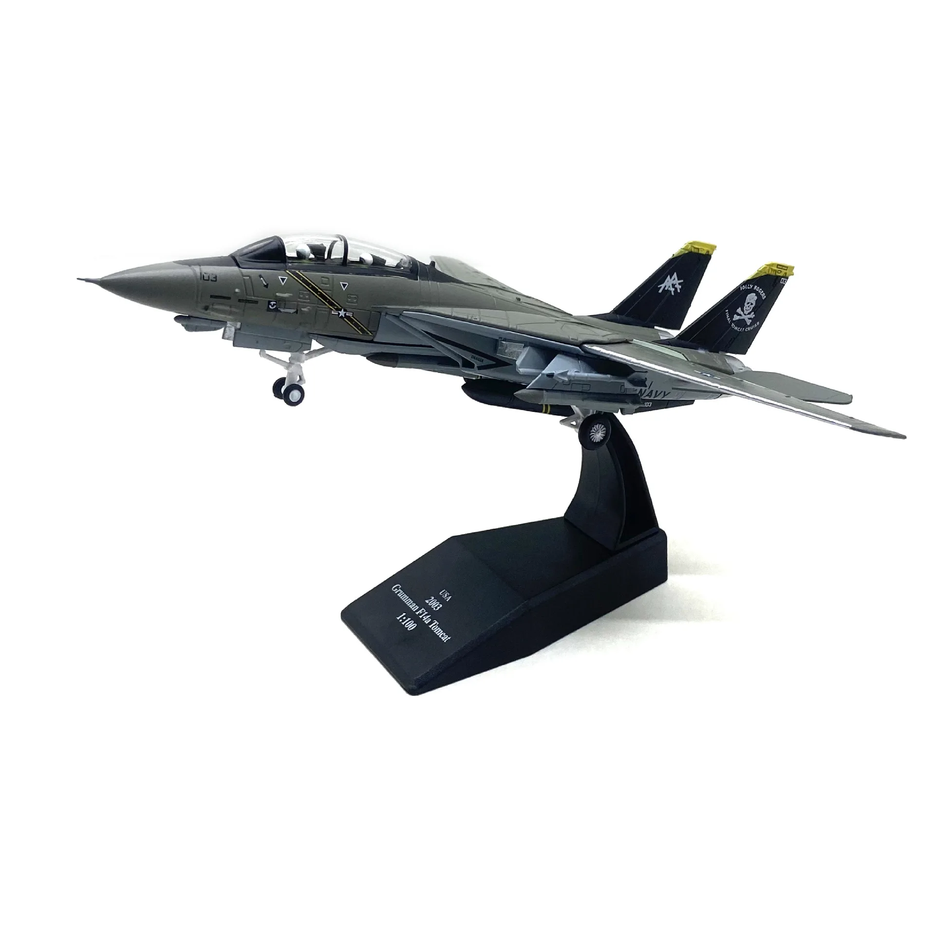 1:100 Scale U.S. F-14 Tomcat Fighter Simulation Alloy Aircraft Model Finished Wing Movable