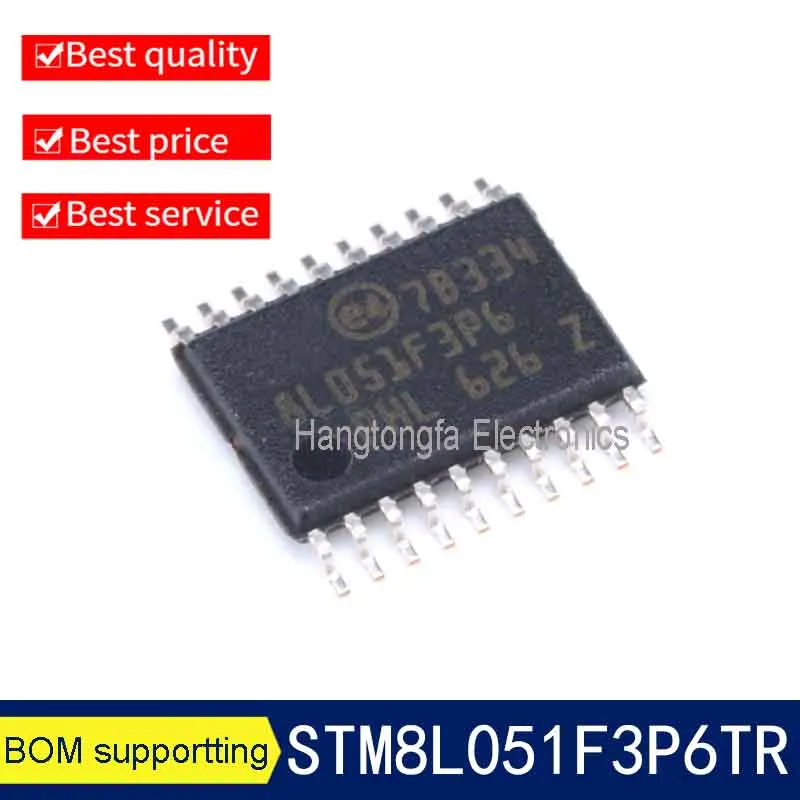 1PCS STM8L051F3P6TR TSSOP-20 16MHz 8KB Flash Memory 8-bit Microcontroller MCU Micro Controller 8L051F3P6TR EEPROM 256B RAM 1KB