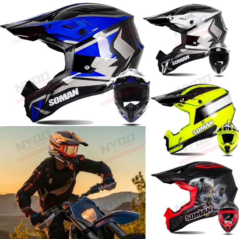 

New SOMAN M11 Motorcycle Off-road Helmet Neutral Outdoor Mountain Riding Rally Safety and Comfort Helmet DOT Certification