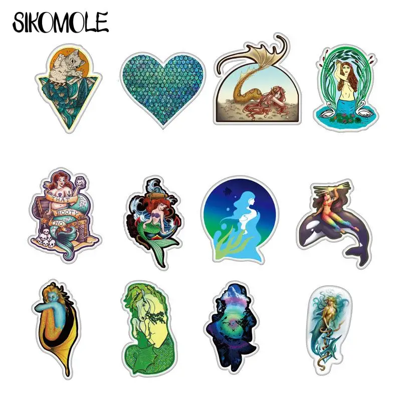 10/30/50PCS Cartoon Mermaid Stickers Ocean Beauty Refrigerator Skateboard Motorcycle Luggage Laptop Graffiti Decals Sticker F5