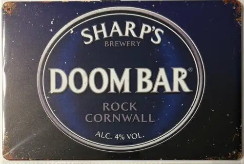 Sharp's Brewery Doombar Rock Cornwall Novelty Metal Sign 12