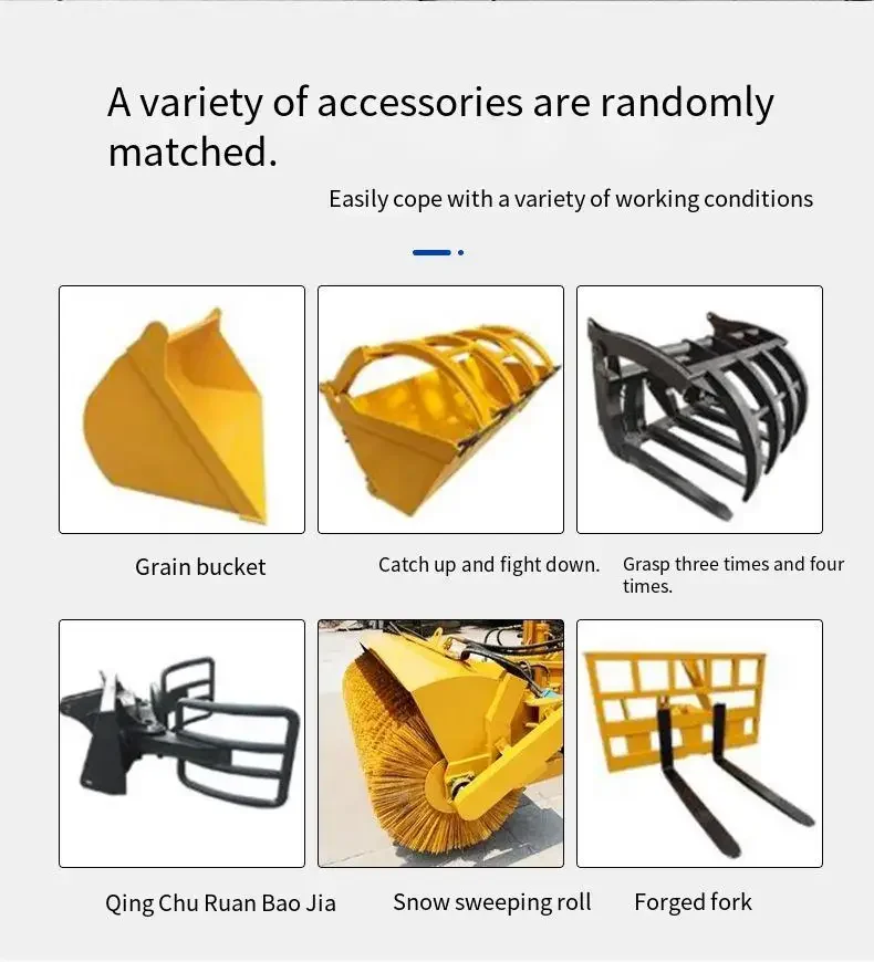Mini High Lifting Skid Loader Hydraulic diesel Engine Front Loader 32hp Small Backhoe Loader