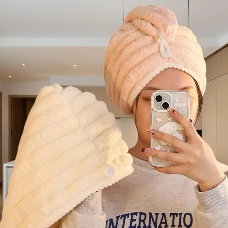 1 Stück Verdickte und Super Saugfähige Haartrockenmütze zum Haare Trocknen, Schnelltrocknende Mütze, Haartrockentuch für Frauen – Detail 4