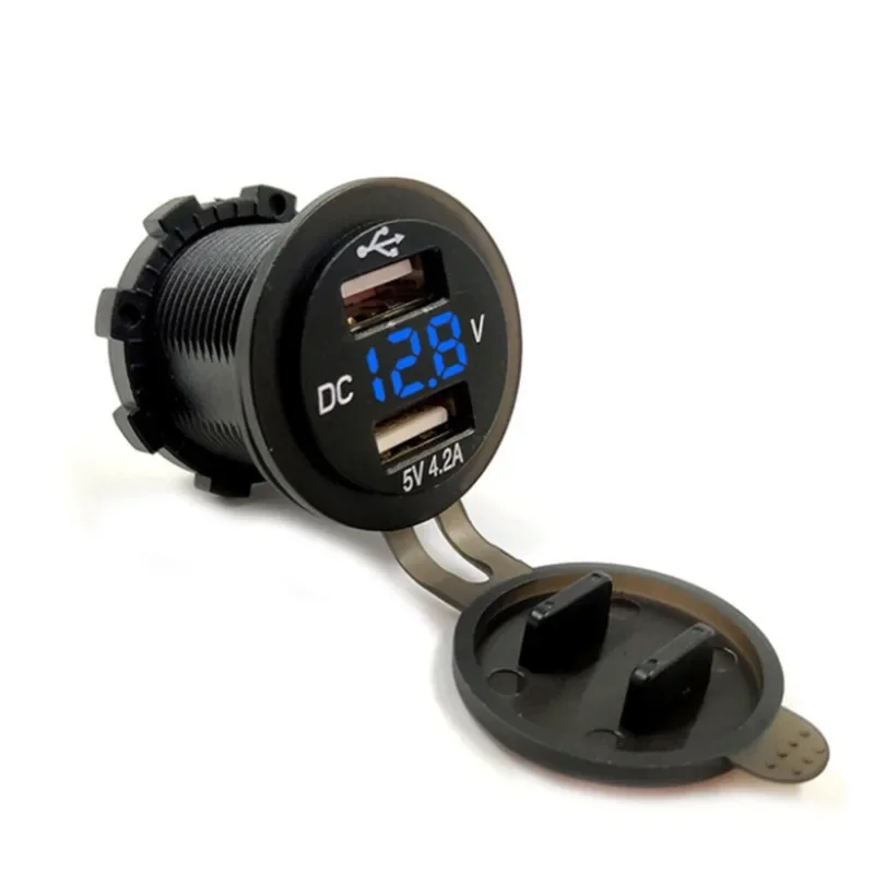 Mini Dual USB Car Charger 4.2A with Voltage Display, Compact Fast Charger for Car