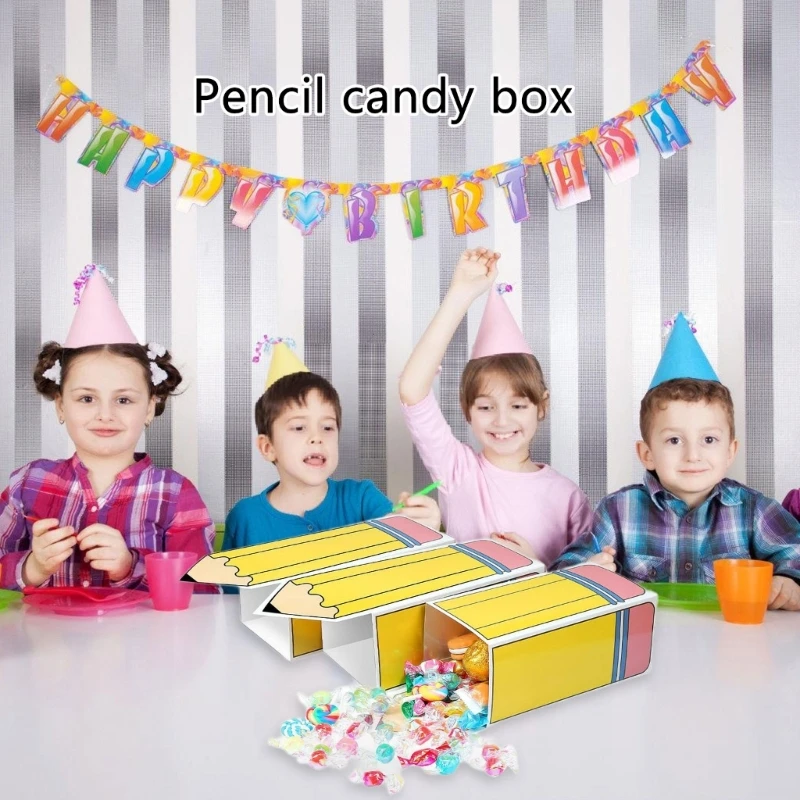 K1MF Set of 24 Stylish Pencil Candy Box for Students School Welcome Gifts and Party Enhancement Materials