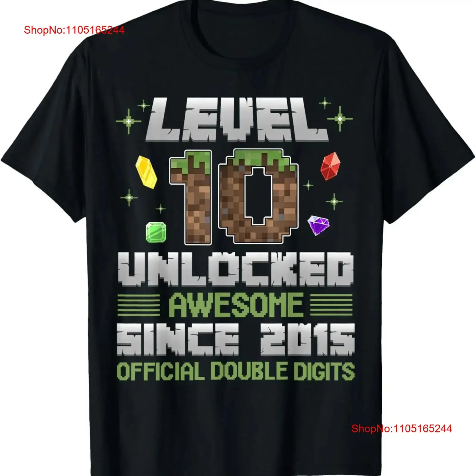 Niveau 10 débloqué génial depuis 2015 10th anniversaire Pixel t-shirt vintage lavé respirant mode homme étiré streetwear