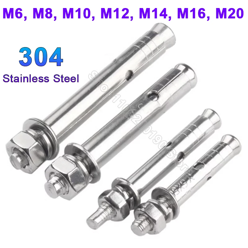 

1Pc External Built-in Expansion Screw Bolt Anchor 304 Stainless Steel Fix Bolts Sleeve Anchor for Concrete M6 M8 M10 M12 M14-M20