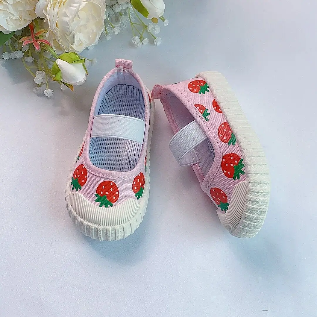 Baby Girl Spring Autumn  New Kids Canvas Shoes Children Casual Sneakers Cartoon Style Soft Bottom First Walkers Shoes