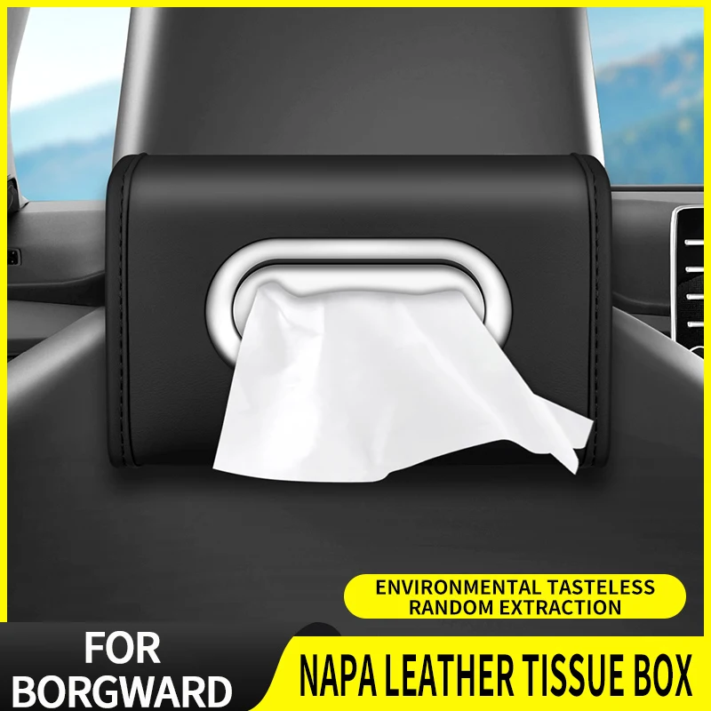 Hanging Car Interior Tissue Box For Borgward BX3 BX5 BX6 Coupe BX7 BXi7 BX7 TS Large Capacity Tissue Organizer Bag Accessories