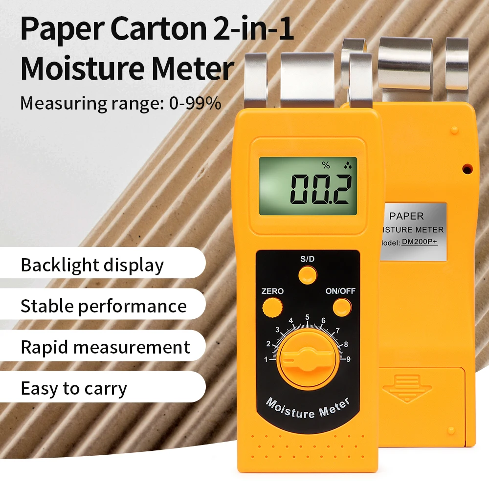 

Digital Wood Moisture Meter Portable Multifunctional Moisture Content Analysis Carton Concrete Paper Wood Meat Moisture Test