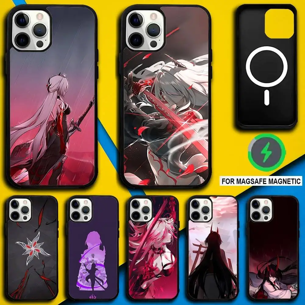 

A-Acheron Honkai Star Rail Phone Case For iPhone 17,16,15,14,13,12,11,Pro,Max,Plus,Mini,SE4,E Magnetic Magsafe Wireless Charging
